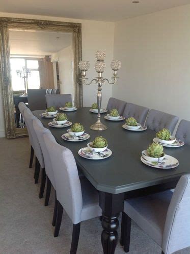 We carry hundreds of traditional and modern sets in a variety of colors many with extending table. 8-10 seater Large Dining table, High gloss black + painted ...