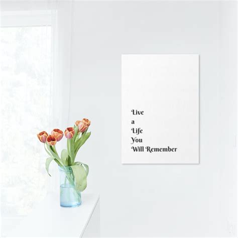 Live a life you will remember Wall Art Quotes Digital | Etsy