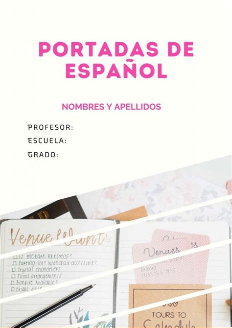 Portada Formal De Español Para Secundaria En Word