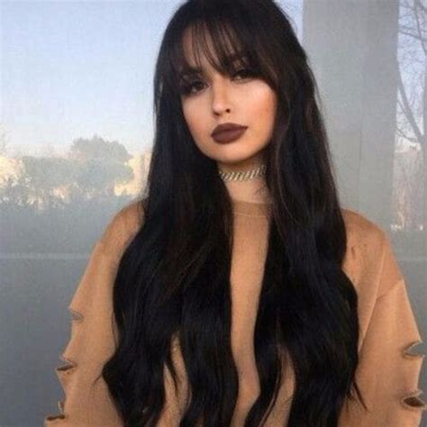 Aliexpress carries many black hair with bang related products, including 250 density full lace wig , grey half wig , ready made wig , bohemian braid headband , gull lace wig , curly human hair and lace front wig , elva hair wig , 613 half wig , 13x6 613 lace front wig , lace frontalwig , blond lace wig 150. 50 Superb Long Hair with Bangs Recommendations - My New ...
