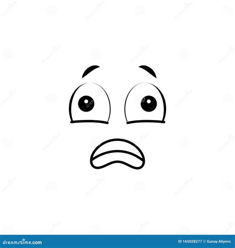 Emoji Fear Icon Simple Line Outline Of Cartoon Face Icons For Ui And
