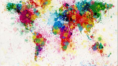 Pin By Luīze Marta Aizpurva On Colour World Map Painting Map Canvas