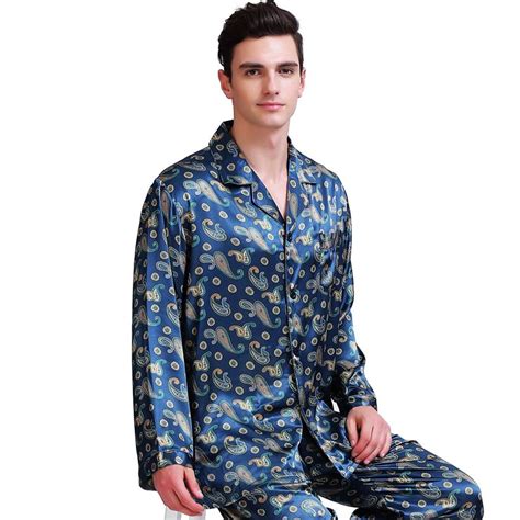 Boho Paisley Printed Satin Mens Sleeping Pajamas