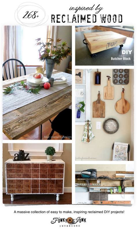 Using reclaimed wood for your next project is much more efficient than manufacturing new wood products. reclaimed wood projectsFunky Junk Interiors