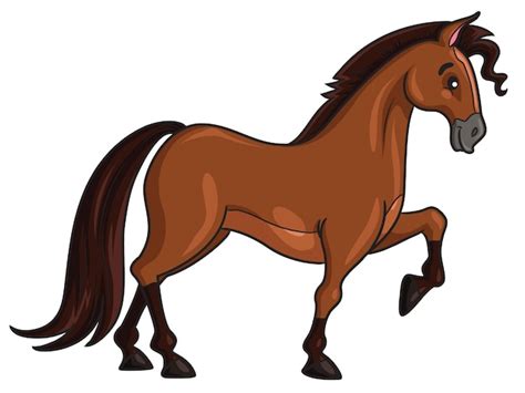 Estilo Dos Desenhos Animados Do Cavalo Vetor Premium