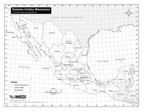 Mapa De Mexico Con Coordenadas Geograficas Mapa Geografico De Mexico