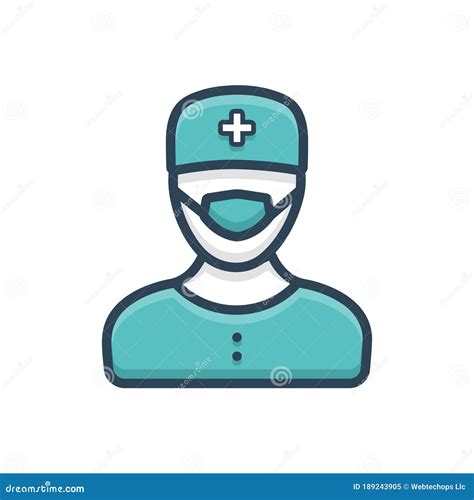 Color Illustration Icon For Surgeon Surgery And Doctor Stock