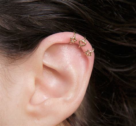 Cartilage Ear Cuff No Piercing Gold Tiny Ear Cuff Set Etsy