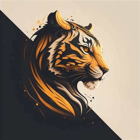 Premium Photo Tiger Label Tiger Concept Logo Design