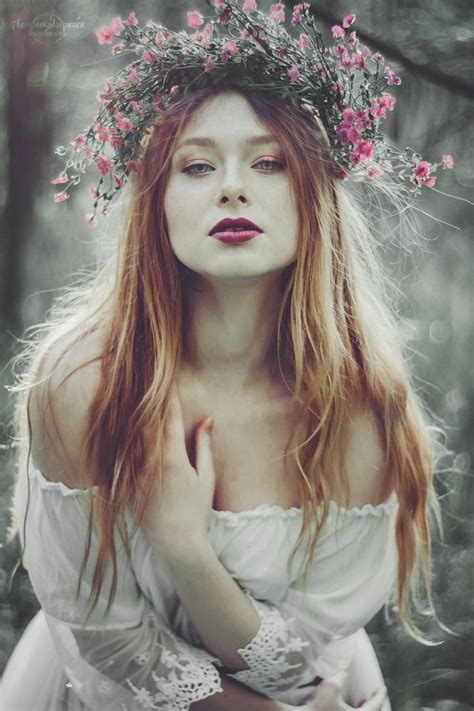 Świtezianka Agnieszka Juroszek Photography Model Adrianna Brzozowska Girl Flowers
