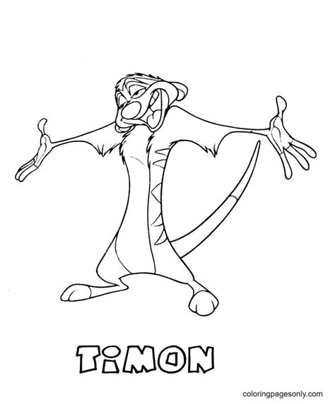 Lion King Timon And Pumbaa Coloring Page Lion Coloring Pages Disney