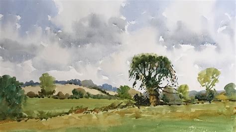 How To Paint A Summer Landscape In Watercolour Youtube