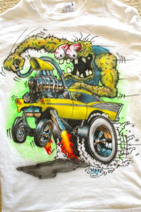 Gasser Airbrushed Monster Shirt Cartoon Cars