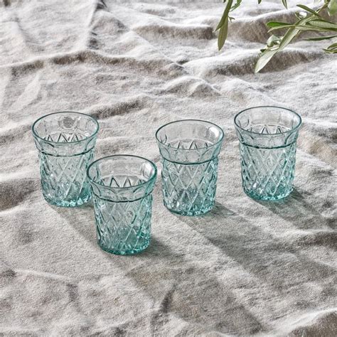 Decorative Recycled Glass Tumblers Set Of Four