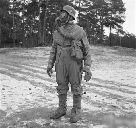 Ww2 Photo Wwii German Soldier Wearing Gas Mask World War Two Wehrmacht