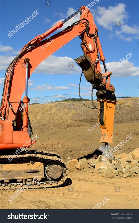 If using the other methods, the same. A Large Hydraulic Rock Breaker Ram Hammer Installed On A ...
