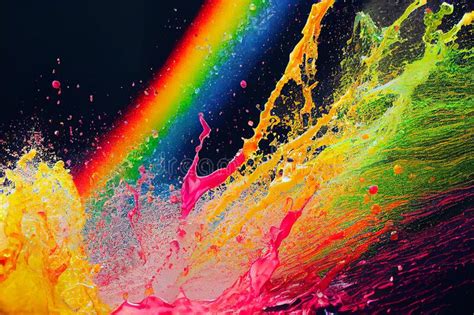 Rainbow Splash Abstract Rainbow Coloured Background Colourful