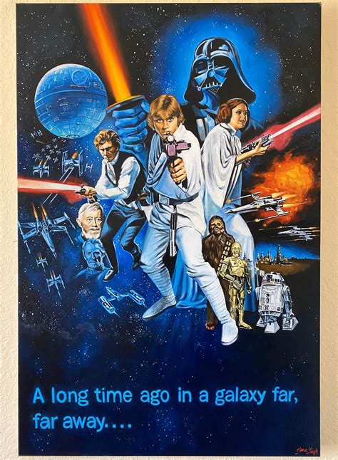 Star Wars Art A New Hope Oil Painting Star Wars Painting Etsy New Zealand