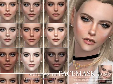S Club Ts4 Wm Facemask 201805 Sims 4 Cc Skin Sims 4 Body Mods Sims