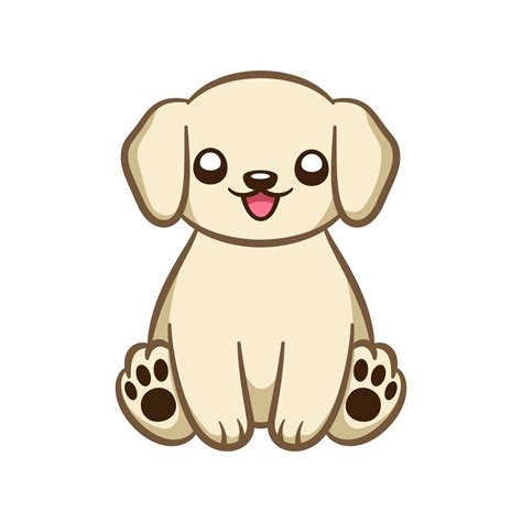 Cute Happy Puppy Sitting Down Cartoon Illustration Clipart 16137602