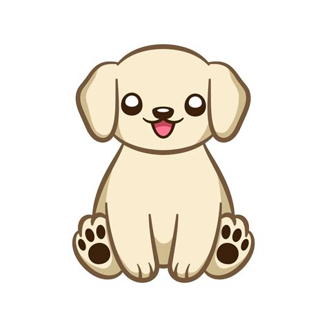 Cute Happy Puppy Sitting Down Cartoon Illustration Clipart 16137602