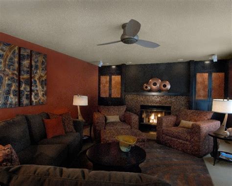 Burnt Orange And Brown Living Room