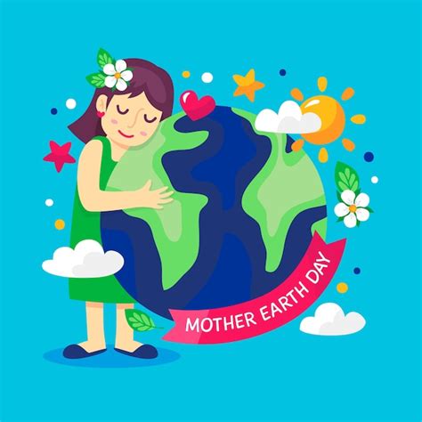 Día De La Madre Tierra Feliz Cumpleaños Planeta Vector Gratis