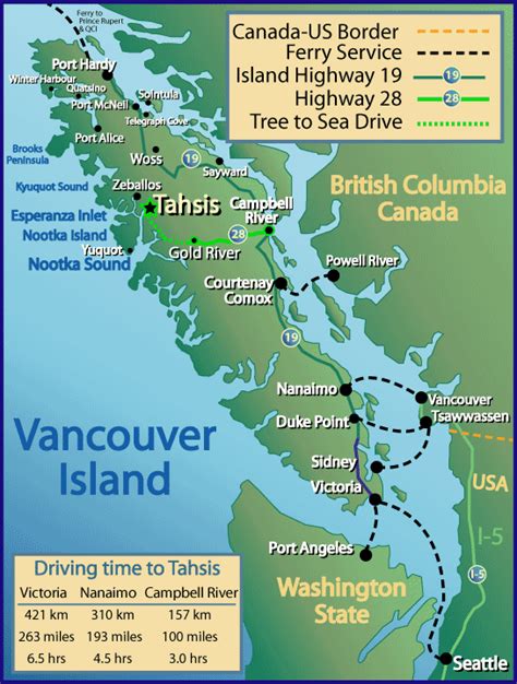 Vancouver Island British Columbia Canada Map British