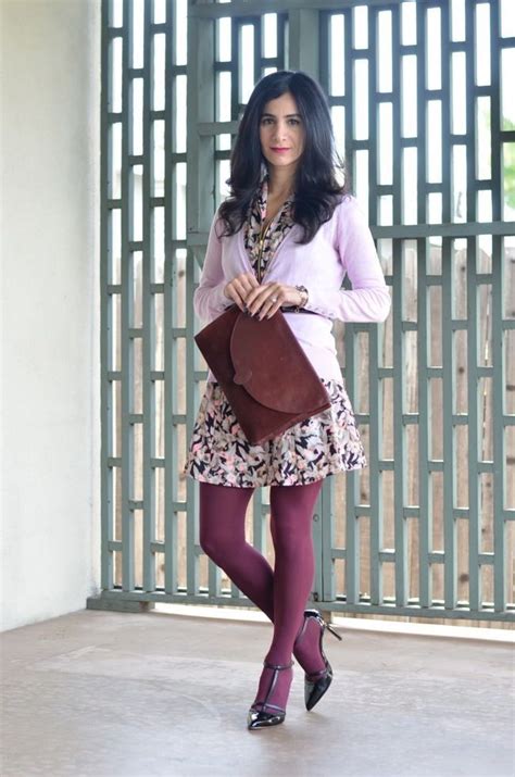 Beautiful And Very Feminine Colored Tights Outfit Colored Tights Fashion Tights