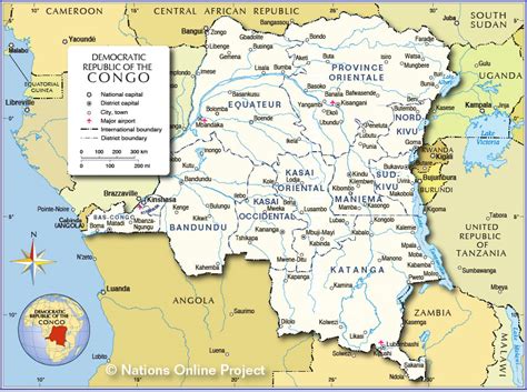 Administrative Map Of Democratic Republic Of The Congo Nations Online