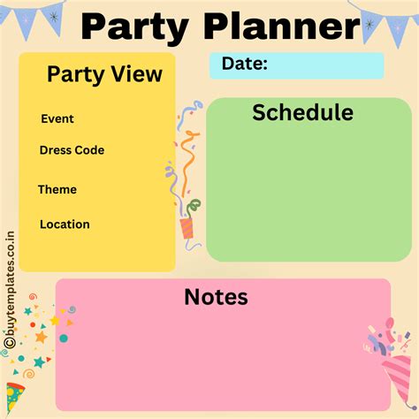 Party Planner Printable Templates In Pdf And Png