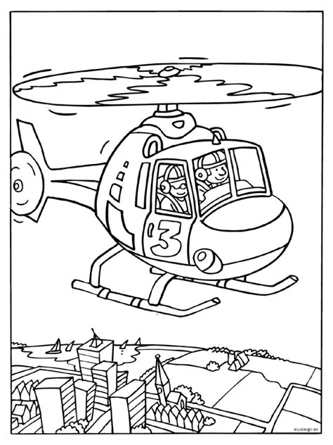 Kleurplaat Helikopter vliegen Kleurplaten.nl