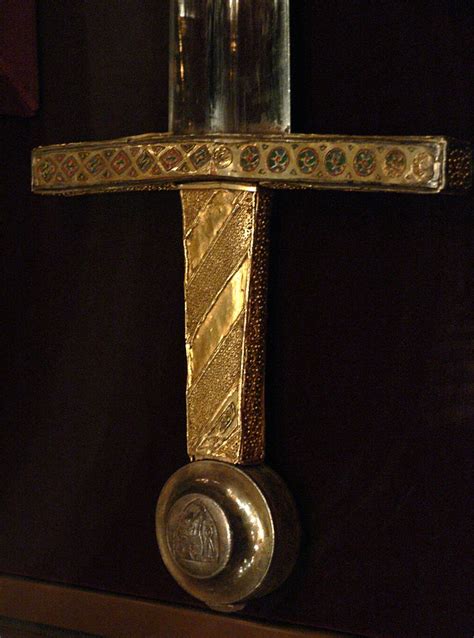 Ceremonial Sword Detail Holy Roman Empire 1220 Steel Blade Gold