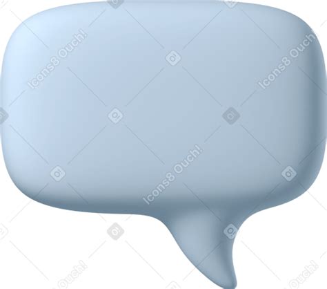 3d Speech Bubble Lower Right Illustration In Png Svg