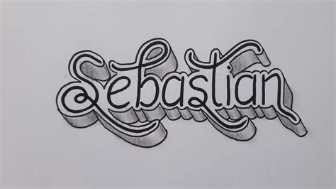 3d Drawing Name Sebastian On Paper How To Write Calligraphy Art For