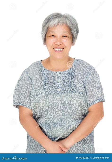 Aziatische oude vrouw stock afbeelding Image of geïsoleerd 34362267