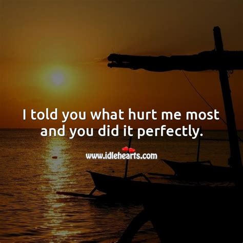 I told you what hurt me most and you did it perfectly. - IdleHearts