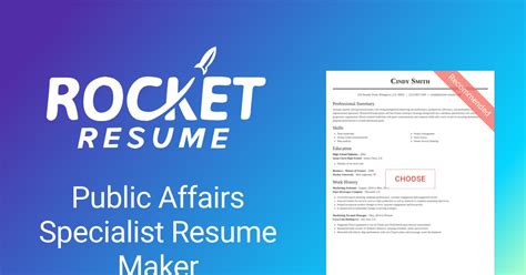 Public Affairs Specialist Resume Maker Rocket Resume