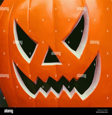 Angry Orange Pumpkin Face Stock Photo Alamy