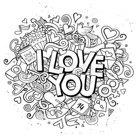 I Love You Doodle For Loved Ones Doodle Art Designs Cute Doodle Art