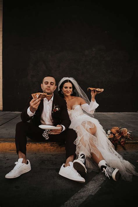 Family-Focused, Fun Vegas Wedding with a Pizza Party Reception · Rock n