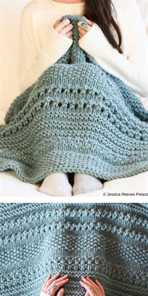 Winter Cuddler Thrown Blanket Free Knitting Pattern Knitted Throw