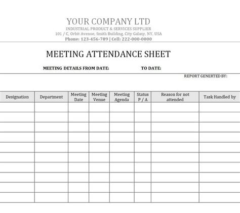 The Importance Of An Attendance Sheet Archives Daily Life Docs