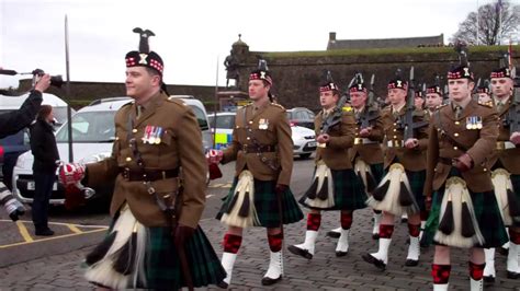 7 Scots Royal Regiment Of Scotland Parade Leaving Stirling Castle In