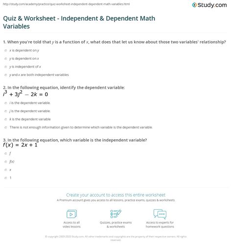 Engine technician engine work requires a lot of skill. Worksheet Identifying Independent And Dependent Variables ...