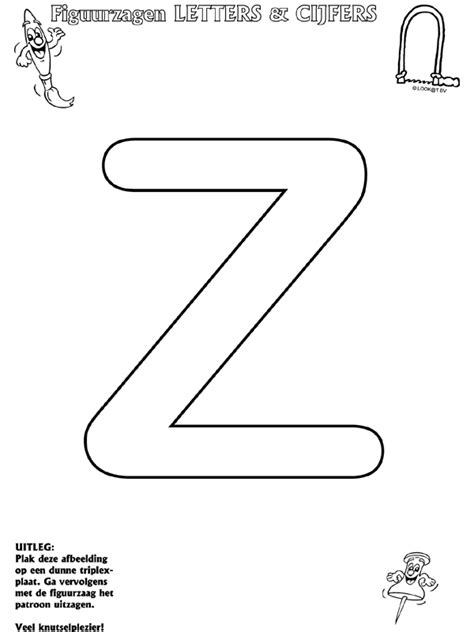 Letter Z Figuurzagen Knutselpagina.nl knutselen, knutselen en nog