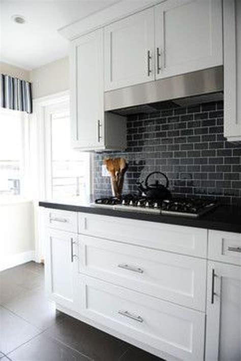 2030 Black Kitchen Backsplash With White Cabinets