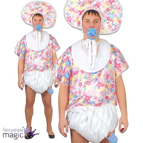 Adult Large Floral Big Baby Nappy Stag Do Halloween Fancy Dress Costume