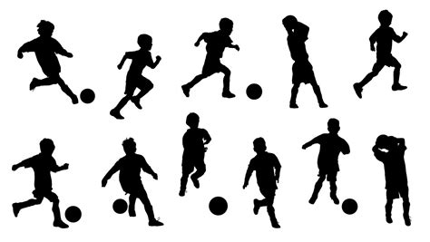 Artstation Vector Boys In Silhouettes Playing Soccer Or Football