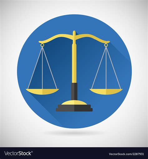 Law Balance Symbol Justice Scales Icon On Stylish Vector Image